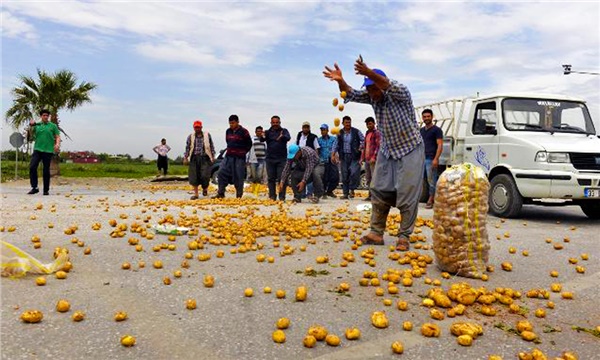 Patates üreticileri düşen fiyatları protesto etti